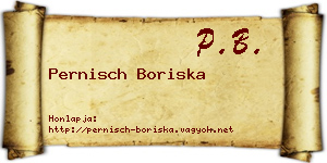 Pernisch Boriska névjegykártya